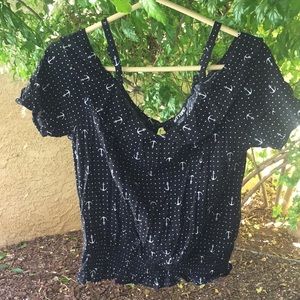 Rockabilly Slouch Peter Pan Anchor Top